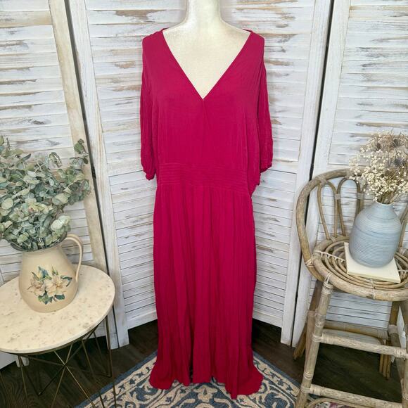 OLD NAVY NWT Women's PLUS XXL TALL Empire Waist Pink Tangiers Gauze Maxi Dress - Picture 13 of 13